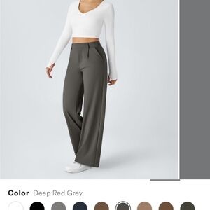 Halara high waisted straight leg work pants grey small tall